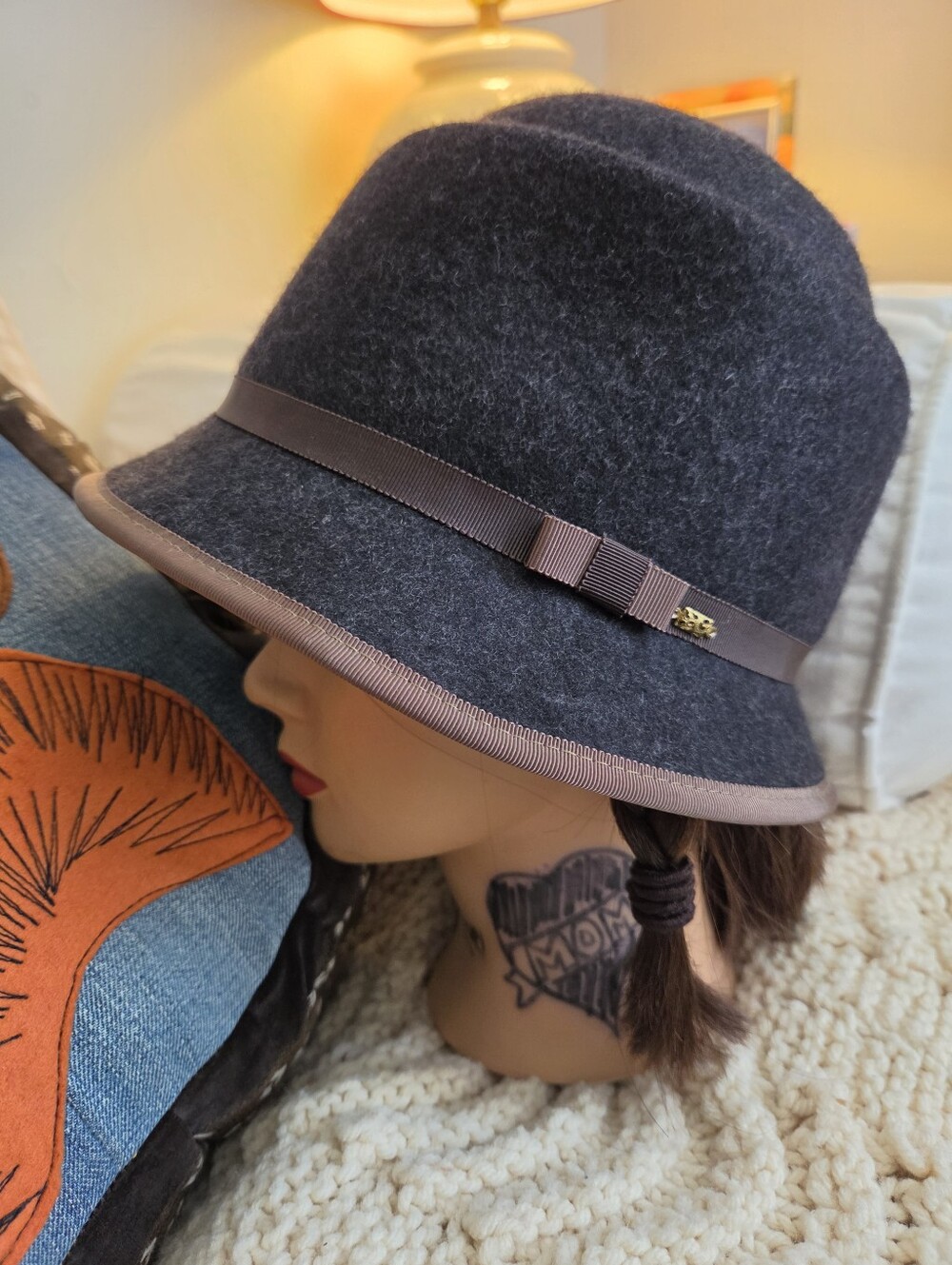 Saks 5th Ave Wool Cloche Hat 22" Inside